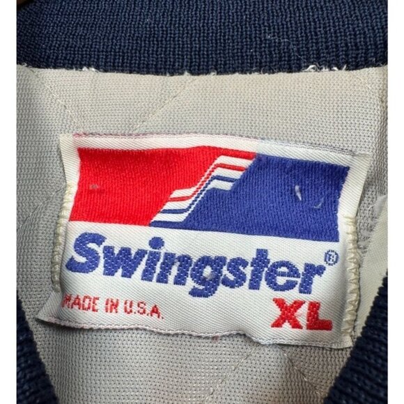 Vintage Chicago Bears Satin Bomber Jacket Varsity Snap Front Swingster Adult XL - Picture 12 of 12